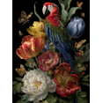 thumbnail image 1 of Qisvanset Macaw Parrot Floral Canvas Print 12x16 Inch Dining Room Decor, 1 of 8