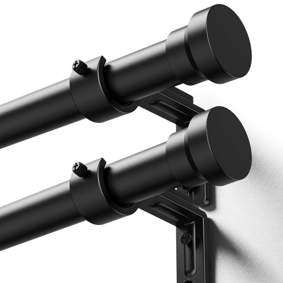 Varillas para cortina 2 unidades YaFex 81-147 cm, negro, resistente