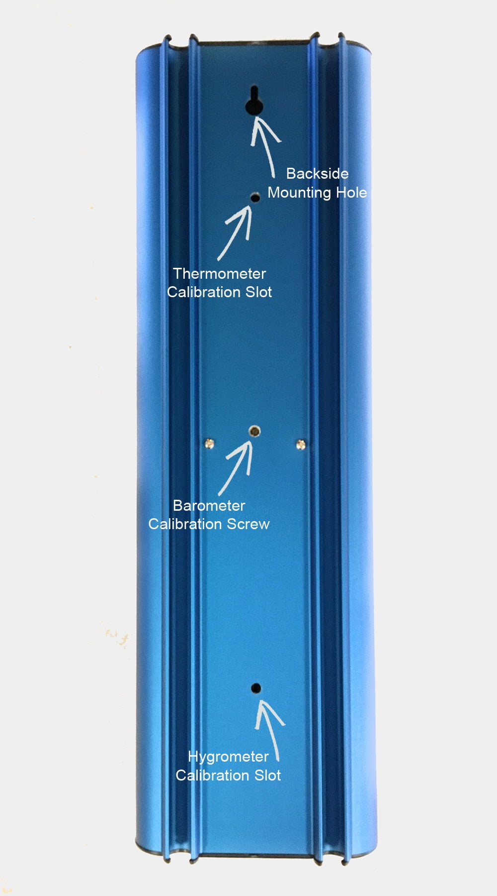 Hokco Weather Station Barometer Thermometer Hygrometer Aluminum Electric Blue