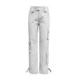 thumbnail image 6 of Homenesgenics Womens Pants under $5 Summer Women Ladies Solid Pants Hippie Punk Trousers Streetwear Jogger Pocket Loose Overalls Long Pants Gifts for Women, 6 of 8