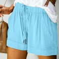 thumbnail image 2 of Womens Shorts Casual Summer Beach Drawstrings Shorts With Pockets Loose Cute Vacation Trendy Clothes, 2 of 7