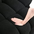 thumbnail image 4 of Boucle Loveseat Sofa 5 Seater, Modern Marshmallow Boucle Fabric Couches with Comfy Upholstered and 2 Accent Pillows for Bedroom Apartment Office (Black), 4 of 7