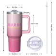 thumbnail image 2 of Insulated Stainless Steel Nurse Tumbler 40oz with Handle, Leak Proof Travel Coffee Mug, Nurse Appreciation Gifts for Women, Coworker Graduation Gift Idea, 2 of 5