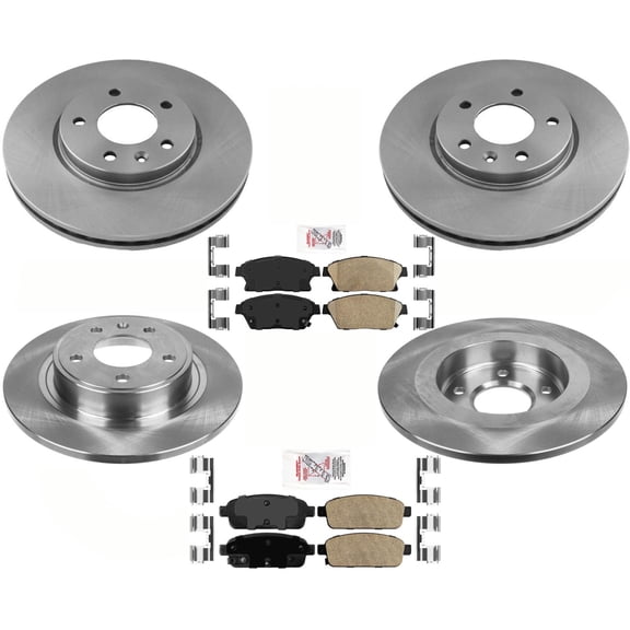 Coated Front Disc Brake Rotors & Ceramic Pads For 2012-2017 Buick Verano 6Pc