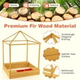 thumbnail image 2 of Resenkos Kids Wooden Sandbox with Canopy, Mesh Windows & Bottom Liner - Large Sand Pit for Outdoor Fun - Multicolor, 2 of 8