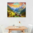 thumbnail image 3 of COMIO Spiritual World's Heritage Famous Places Canvas Wall Art, Scenic Framed Posters, Modern Landscapes Home Decor (38 Wengen Village - Switzerland), 3 of 5