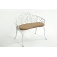 thumbnail image 2 of HOMEFUN 34 in. White Outdoor Aluminium Garden Bench With Cushion, 2 of 8