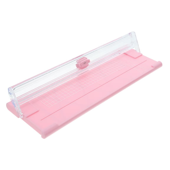 FRCOLOR Pink Portable Paper Trimmer for Crafting and Scrapbooking Manual Photo Cutter with Plastic Construction