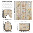 thumbnail image 4 of 4-Piece Bathroom Set with Waterproof Shower Curtain with Non-Slip Bath Mat, U-Shaped Mat & Toilet Lid Cover Cute Bunnies and Chicks, 4 of 8