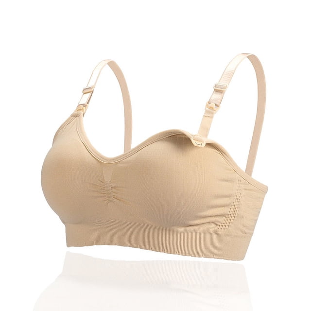 Sujetador de lactancia con hebilla delantera para embarazadas, ropa interior para mujer, aro sin acero, antidesbordamiento, ajustable, para lactancia materna