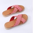 thumbnail image 4 of Pantuflas de fondo plano para mujer tejidas informales de tendencia cómoda de nuevo estilo de verano Wmkox8yii  hj789, 4 of 9