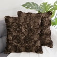 thumbnail image 2 of Unique Bargains 2-Pack 3D Flower Decorative Throw Pillow Covers 16" x 16" Coffee Color, 2 of 8