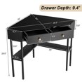 thumbnail image 3 of Costway Corner Computer Desk Writing Workstation Study Desk w/ 2 Drawers Black, 3 of 10