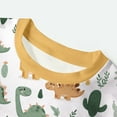 thumbnail image 4 of Boy Baby Clothes Toddler Kids Boys Summer Polyester Dinosaur Printed Short Sleeve Beach 18-24 Months 2t 3t 4t 5t 6t Pajamas Tops Shirt Shorts Set 2PCS, 4 of 6