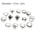 thumbnail image 5 of Opolski 15Pcs/Set Women Hollow Lotus Sunflower Geometric Faux Gem Stacking Finger Ring, 5 of 8