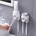 thumbnail image 2 of Visland Automatic Toothpaste Dispenser Set Easy to Install Wall-Mounted Toothpaste Squeezer with Toothbrush Holder Bathroom Accessories, 2 of 7