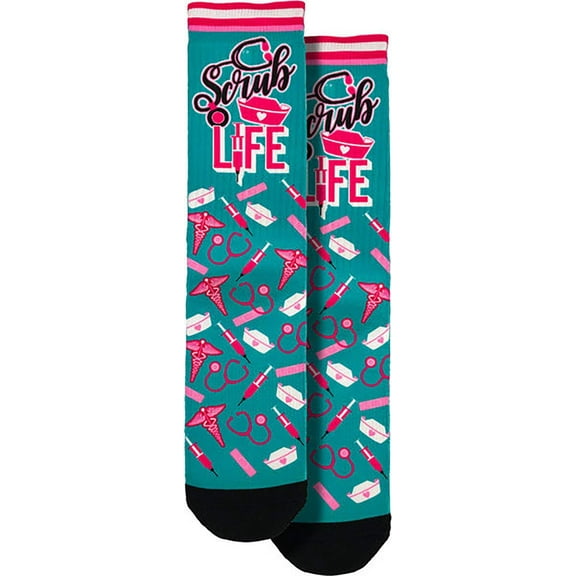 Spoontiques Fun Crew Socks, One Size Fits Most - Scrub Life Nurse