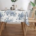 thumbnail image 4 of Blue Floral Table Cloth for Dining Tables,Washable Boho Vintage Navy Blue White Flowers Tablecloths Wildflower Tabletop Decoration Rectangle Table Cover for Kitchen,Party,Holiday, 60x84Inch, 4 of 7