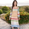 thumbnail image 5 of Women's Multicolor Striped Off-Shoulder Knit Dress - Large, Multicolor, 5 of 7