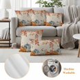 thumbnail image 6 of Orange Blue Thanksgiving Fall Outdoor Waterproof Pillow Covers, Rustic Botanical Pumpkins Decorative Square Throw Pillowcase Sofa Cushion Sham for Patio/Couch/Chair, 24"x24" 2 Pack, 6 of 8