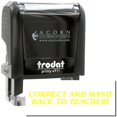 thumbnail image 1 of Self-Inking Correct And Hand Back Teacher Stamp, Trodat Printy 4911, Press and Print Stamping, Impression Size 5/8" x 1-1/2", Up to 10,000 Impressions - Yellow Ink, 1 of 10