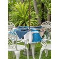 thumbnail image 2 of Outdoor Tablecloth with Umbrella Hole and Zipper, Blue Christmas Round Table Cloth 54 Inch Waterproof Tablecloth, Winter Snowman Xmas Pine Tree Snowy Picnic Table Cover for Patio Camping, 2 of 7