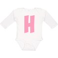 thumbnail image 3 of Inktastic Pink and White Polka Dots Letter H Boys or Girls Long Sleeve Baby Bodysuit, 3 of 5