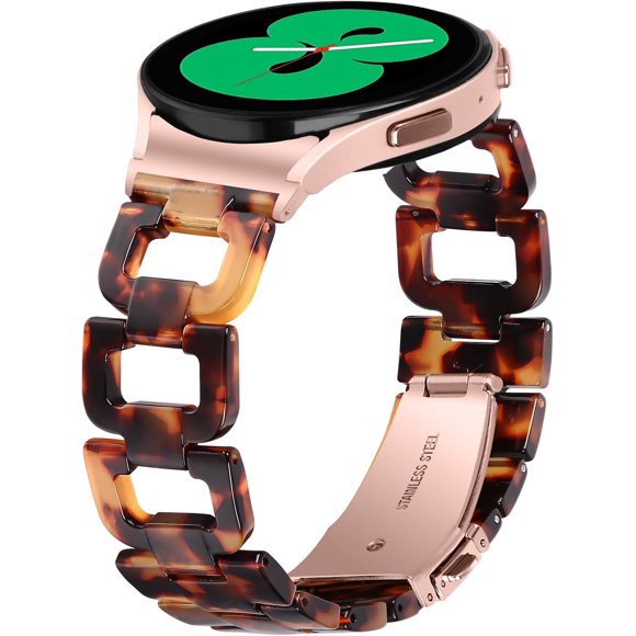 MYKOMI Resin Band Compatible with Samsung Galaxy Watch 6 5 4 Band 44mm 40mm/Watch 5 Pro Band 45mm/Galaxy Watch 6 Classic Band 43mm 47mm,Seamless Quick Release headband Strap for women men