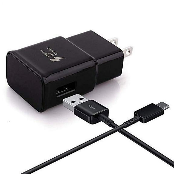 For Samsung Galaxy S8 S9 S10 LG G5 G6 G7 ThinQ One Fit Adaptive Fast Charger USB-C 3.1 Type-C Cable Kit Fast Charging USB Wall Charger AC Home Power Adapter [1 Wall Charger   4 FT Type-C Cable] Black
