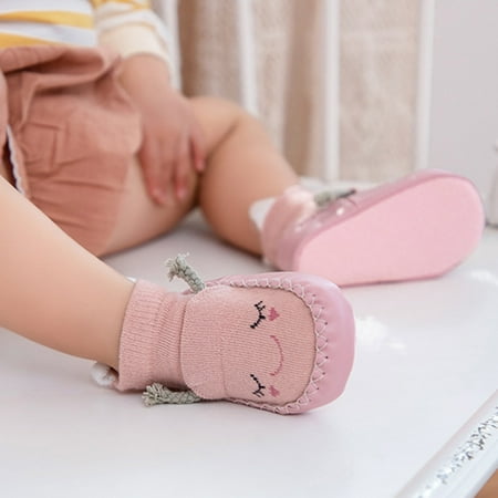 

Quealent Baby Infants Toddlers Girls Mid Calf Length Socks Antislip 1 Pair Sock Shoes Baby Boys Girls Shoes Kids Winter Sock Pink 0-6 Months