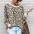 thumbnail image 3 of Sonducket Mujer otoño cuello Sexy leopardo pulóver niñas Camping senderismo sudadera banquete ropa regalo de cumpleaños Type2, 3 of 5
