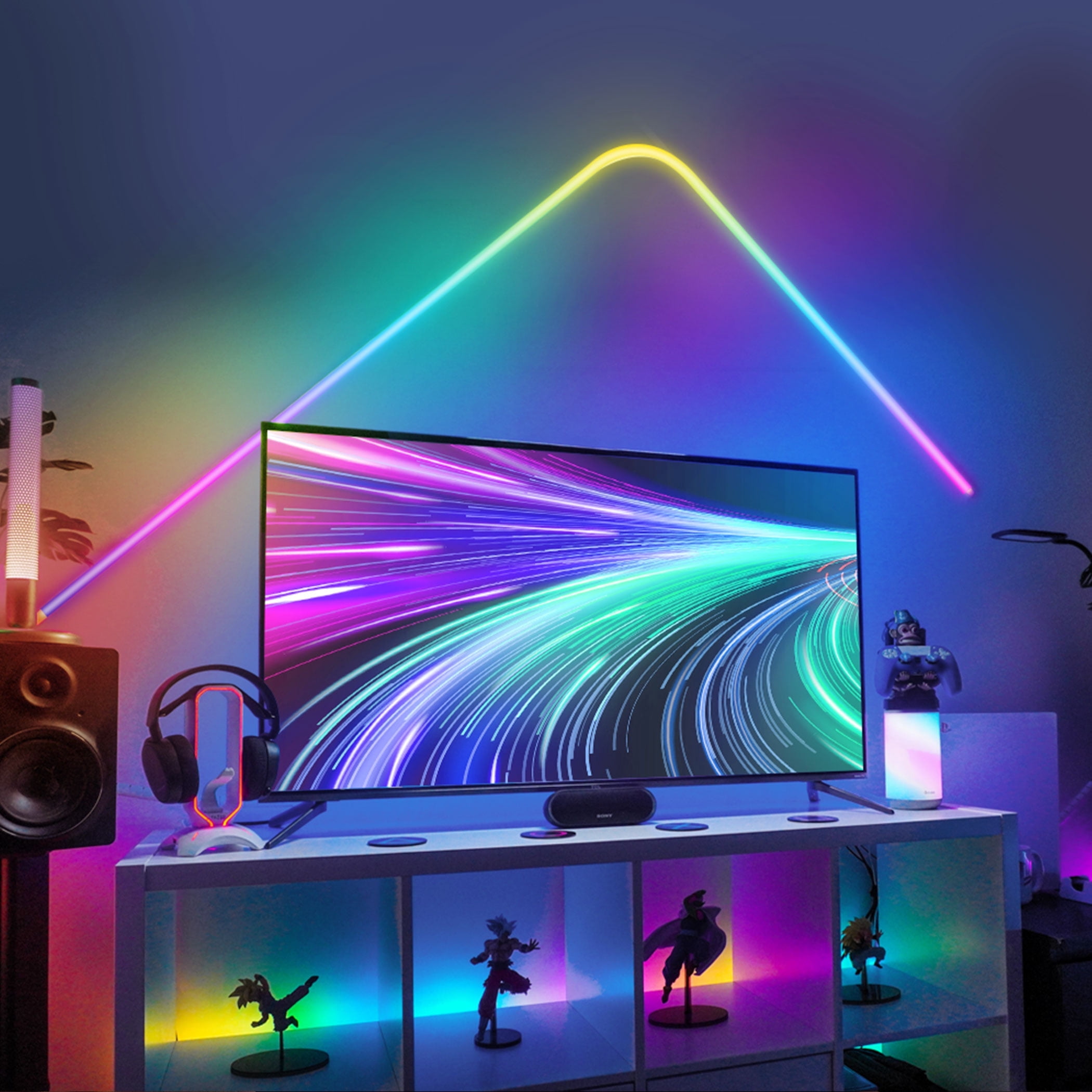 Govee RGBIC Neon Rope LED Light - 64 Scene Modes, 11 Music Modes - 6.5 Ft, Multicolor