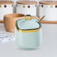 thumbnail image 2 of CUITING Ceramic Sugar Bowl Container with Lid and Spoon Spice Seasoning Box Ceramic Condiment Pot Condiment Jar for Counter Orange, 2 of 5