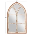 thumbnail image 4 of DecMode 32" x 51" White Window Pane Inspired Wall Mirror with Arched Top and Distressing, 4 of 10