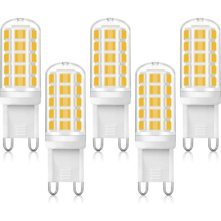 MuGu （ Lot de 5）LED G9, 2.5W Halogène Lumière, Blanc chaud 3000K, Lampe G9  LED pour Lumière Miroir, Chambre Salon Cuisine Jardin