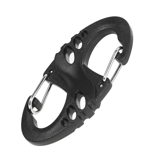Mosquetón S 8 Shape Snap Biner Clip Hebilla para acampar al aire libre Negro