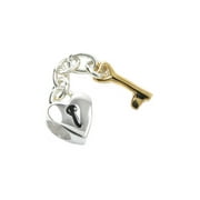 Queenberry Sterling Silver Key to My Heart Love Lock Key Dangle Bead Charm Fits Pandora