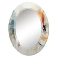 thumbnail image 2 of DESIGN ART Designart "Teal Orange Bold Energy III" Abstract Collages Modern Wall Mirror 24in.x36in., 2 of 4