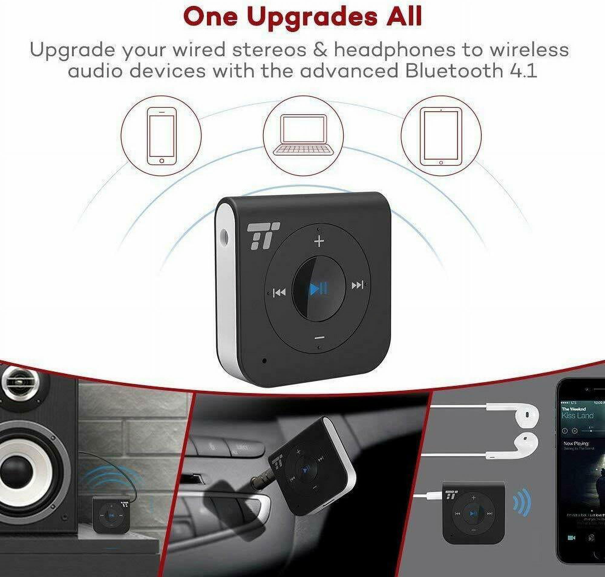 Taotronics Portable 15 Hour Bluetooth Receiver Wireless Car Aux Adapter SB23 - image 2 of 4