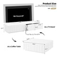 thumbnail image 6 of 71" TV Stand for Tvs up to 80", 2-in-1 Dual Purpose Coffee Table with 4 Drawers, Entertainment Center Media Console with Arched Design for Living Room, White, 6 of 7