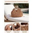 thumbnail image 4 of LAVA Straw Handbags Purses Chain Crossbody Pocketbook Bag Casual Woven Beach Bags for Beach, Travel & Casual Outfits (Khaki), 4 of 5