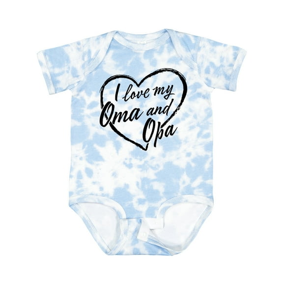 Inktastic I Love My Oma and Opa in Black Chalk Heart Boys or Girls Baby Bodysuit