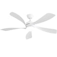 thumbnail image 2 of "Sofucor 52"" White Flush Mount Ceiling Fan with Lights, Quiet Reversible DC Motor, 3-Color LED, 5 Blades", 2 of 10