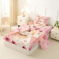 thumbnail image 2 of Erosebridal Kawaii Rabbit Twin Sheet Sets 3pcs For Kids,Love Heart Flowers Bedding For Girls, 2 of 5