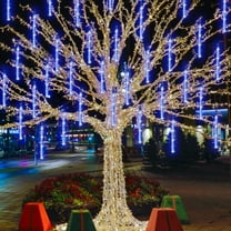 GLUAAE Upgraded Meteor Shower Rain Lights, 50cm 10 Tubes 540 LED, Waterproof Cascading Lights for Holiday Party Wedding Christmas Tree Decoration (Blue)