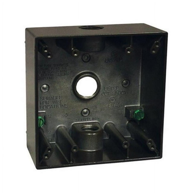 Sigma Electric 14350BR Boîte Carrée en Aluminium Marron à 2 Compartiments