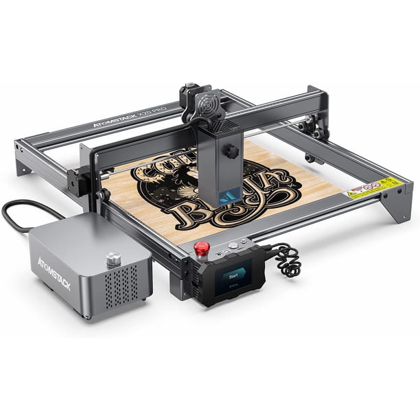 Grabador láser ATOMSTACK X20 Pro, máquina de corte de grabado láser CNC de 130 W, potencia láser de 20 W para madera, vinilo y metal, grabado sin conexión, sistema de asistencia de aire integrado, ATOMSTACK ATOMSTACK