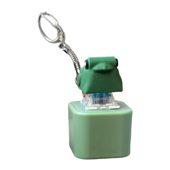 Clicky Sensory Stress Relief Keychains ABS Frogs Design Press Button Toy With LED Light For Office Desk Decoration