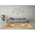 thumbnail image 3 of Ahgly Company Machine Washable Indoor Square Abstract Brown Modern Area Rugs, 5' Square, 3 of 4