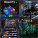 thumbnail image 2 of Paquete de 2 guirnaldas de luces solares coloridas para exteriores, 12 m, 100 LED, 8 modos, resistente al agua, alambre de cobre, iluminación decorativa para el hogar, jardín, patio, fiesta, boda esquí esquí Gafas de esquí, 2 of 5
